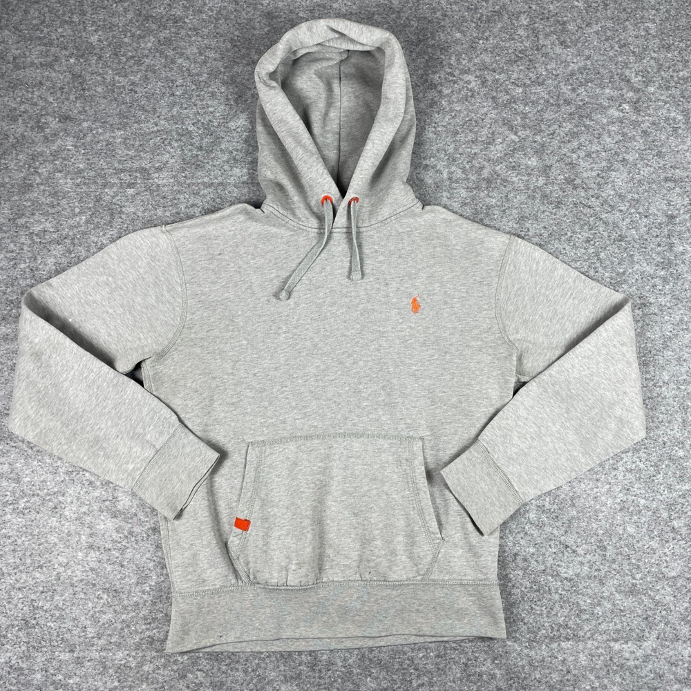 Polo Ralph Lauren Hoodie Mens M Gray Performance Fleece Pullover Sweatshirt